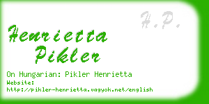 henrietta pikler business card